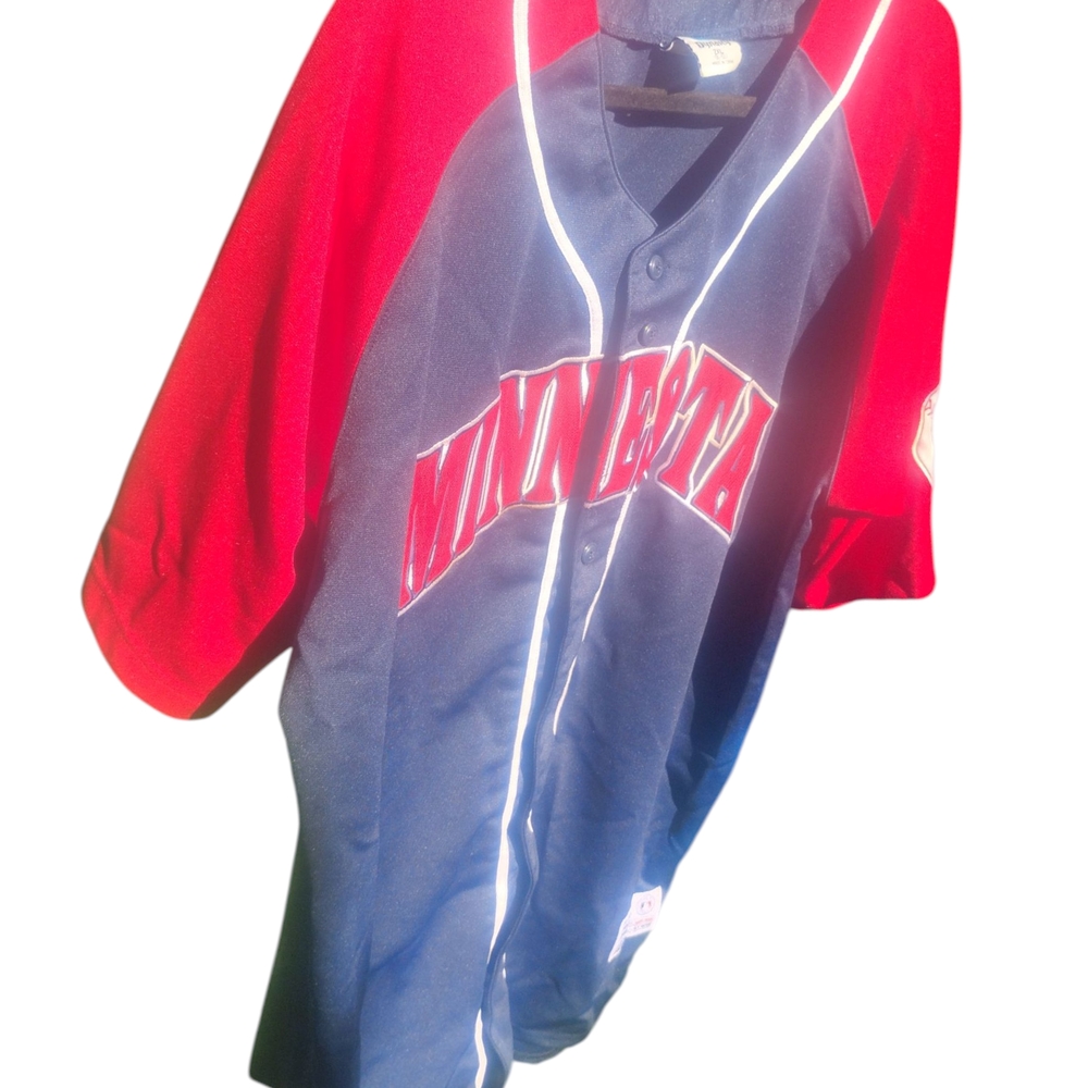 Minnesota Kids Baseball Jersey - Red and Blue